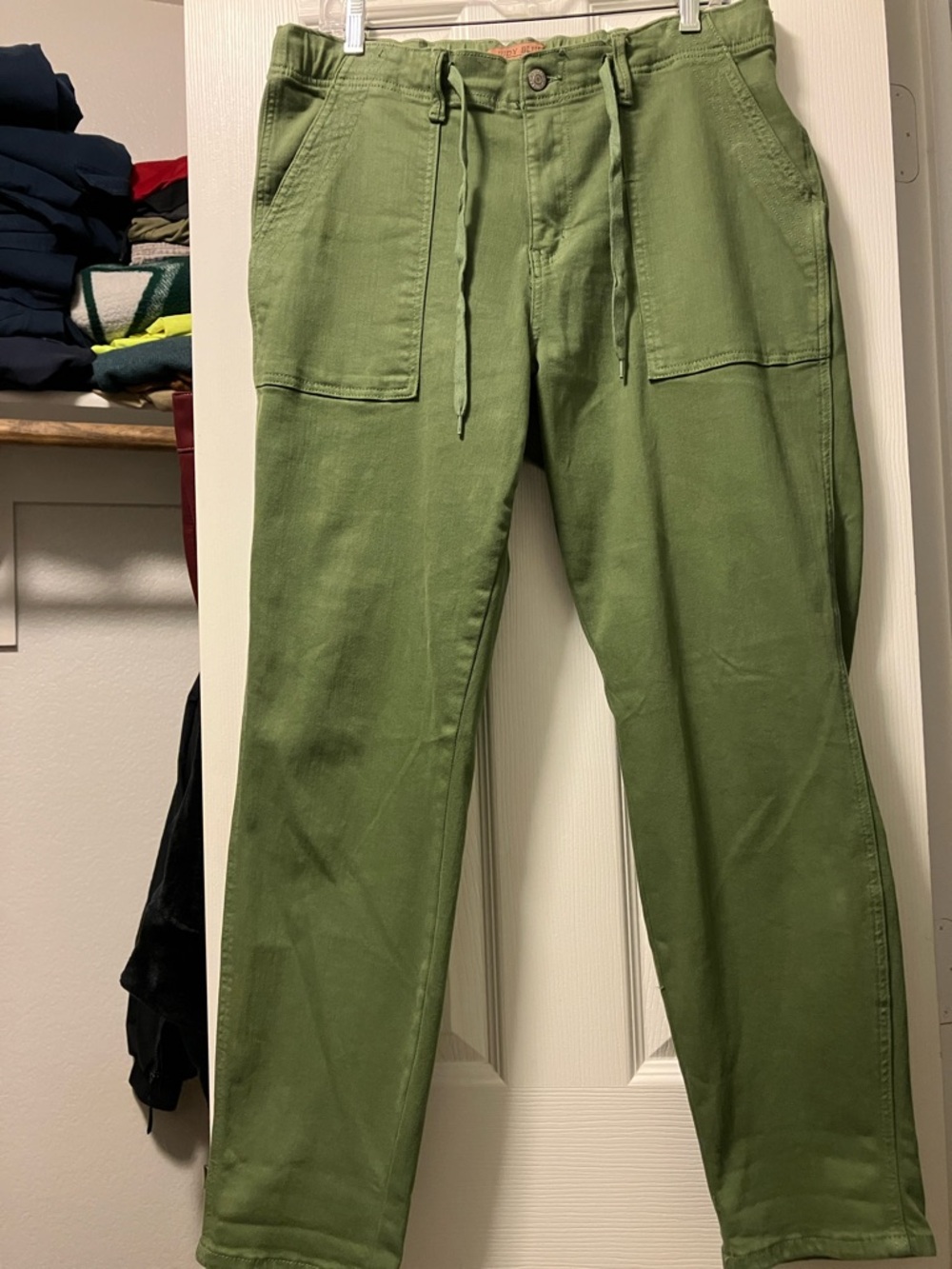 Judy Blue Olive Green Straight-Leg Utility Pants